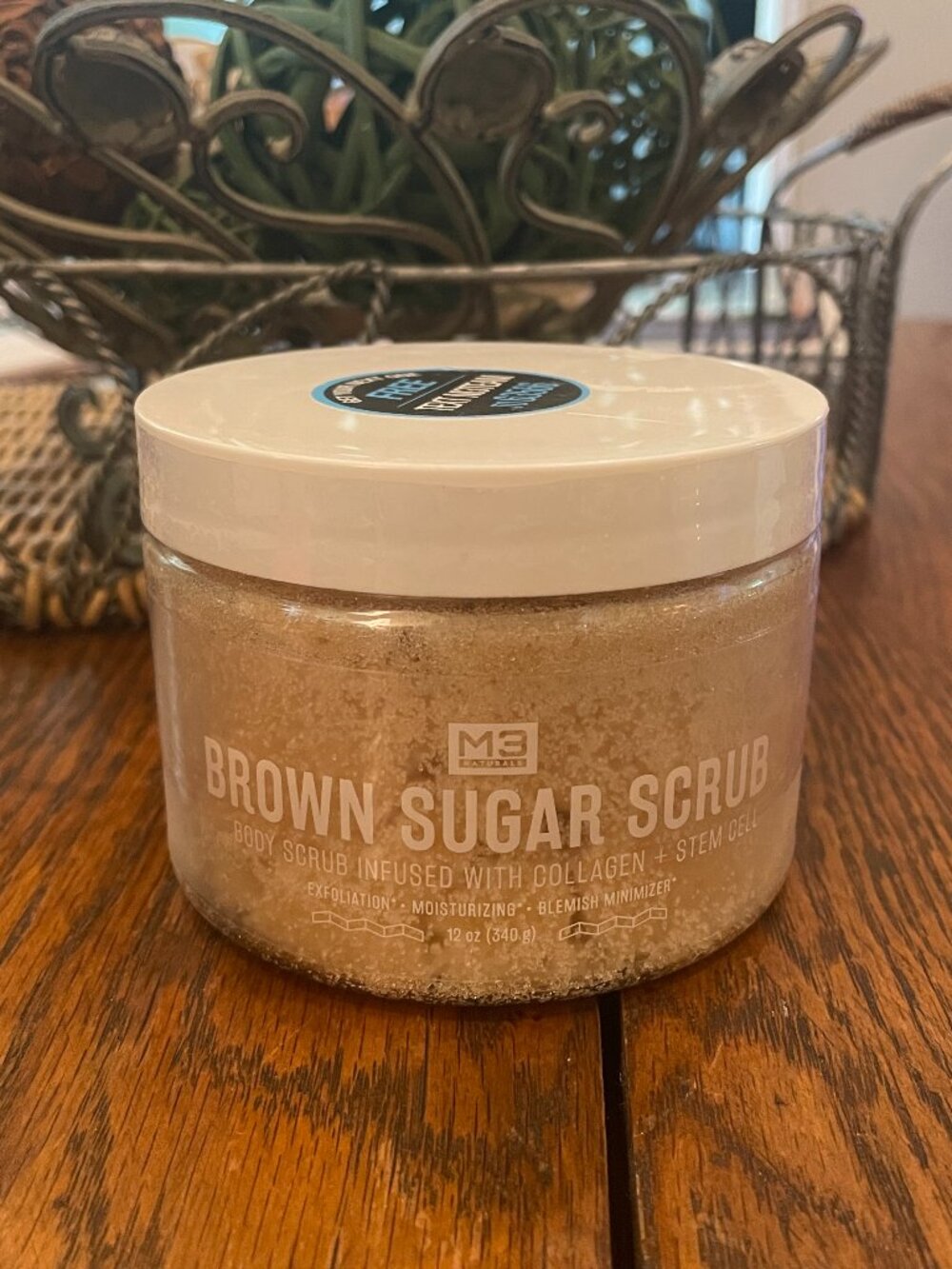 NEW Brown Sugar Body Scrub 12oz Skin Exfoliating w/ Collagen + Stem Cell Infused